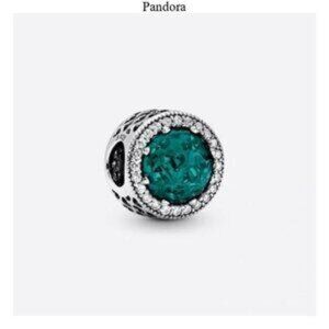 Pandora Silver and Teal Charm Bracelet